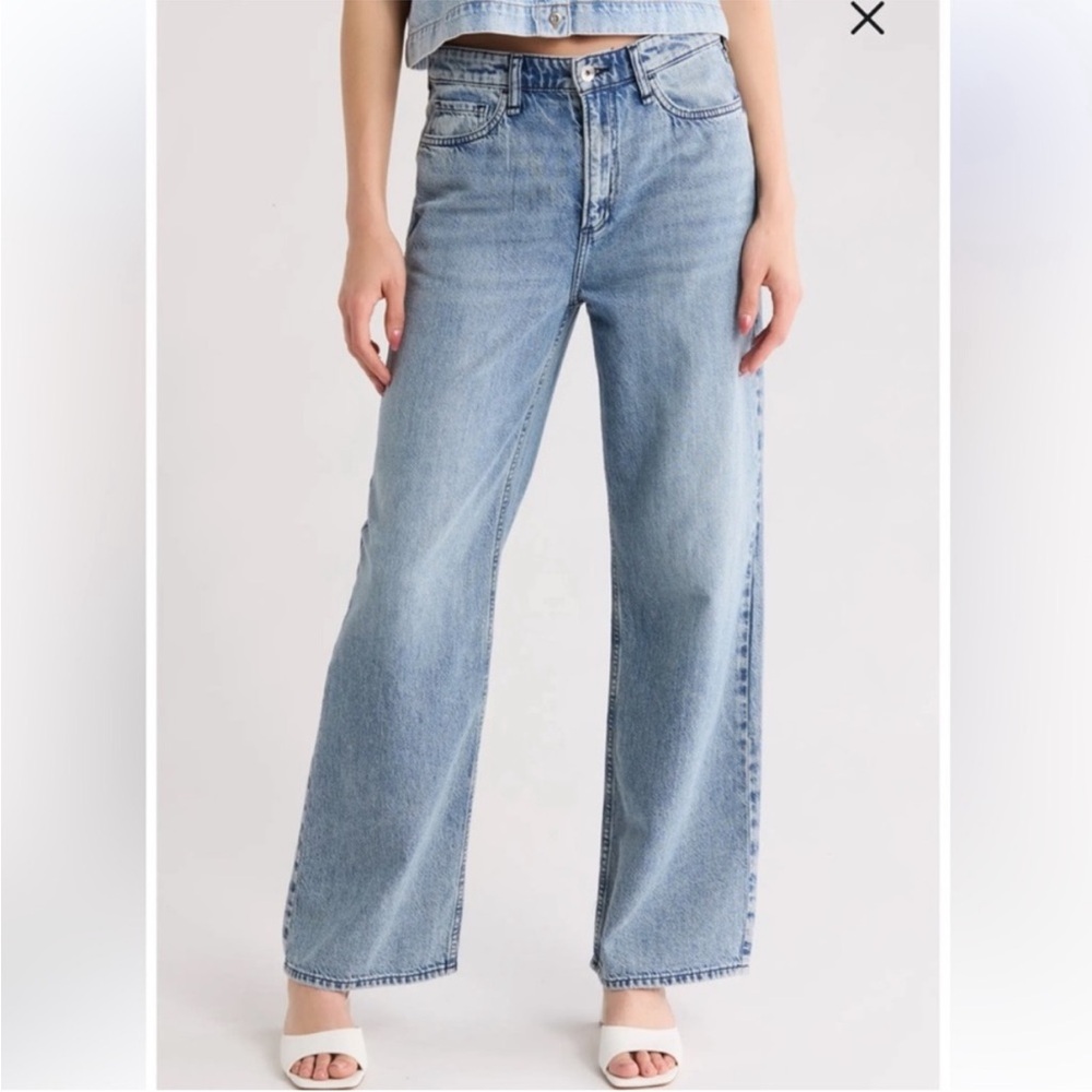 Rag & Bone Lori Jeans Full Length Wide Leg Light Wash Size 30